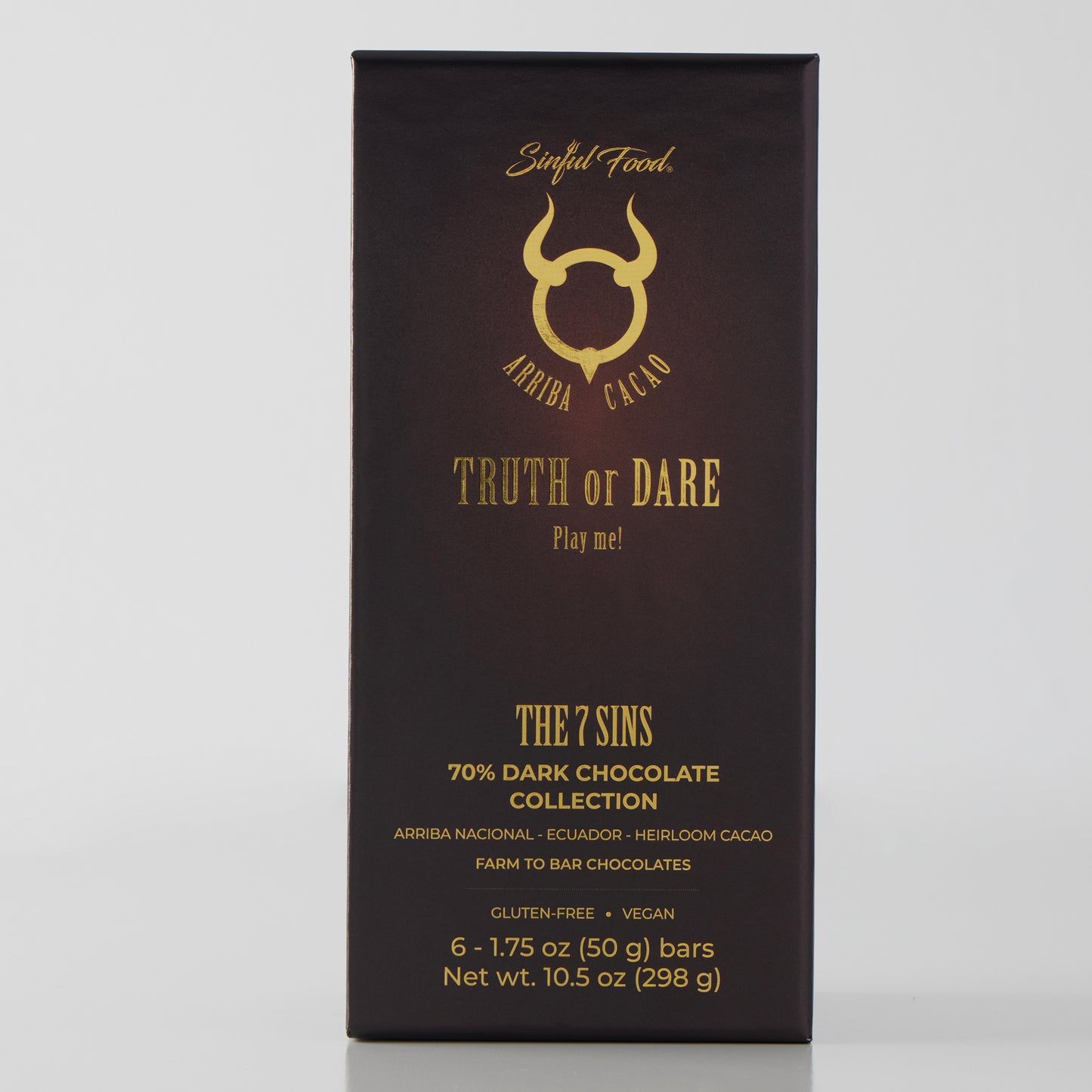 The 7 Sins 70% Dark Chocolate Collection 6 -1.75oz (50g) bars