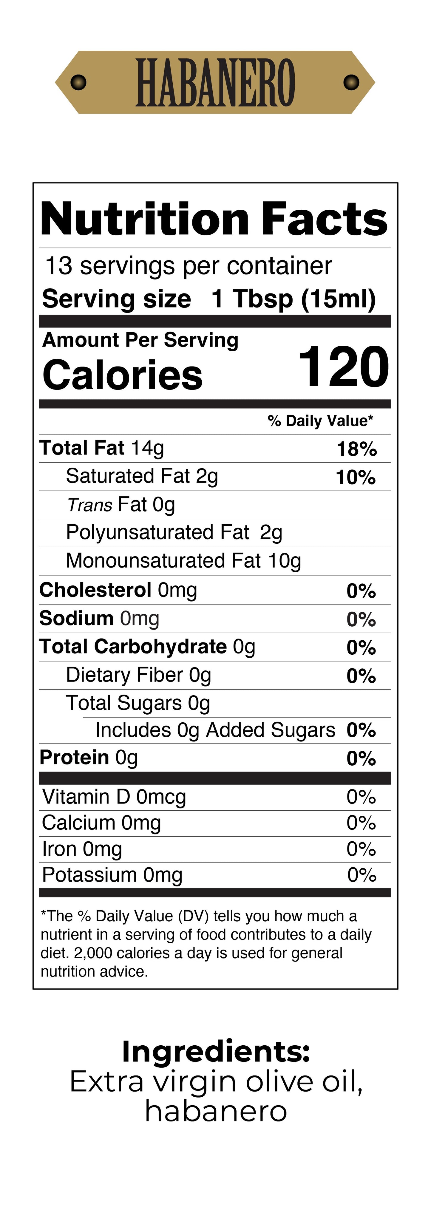 Habanero Olive Oil 6.7 fl oz (200 mL)