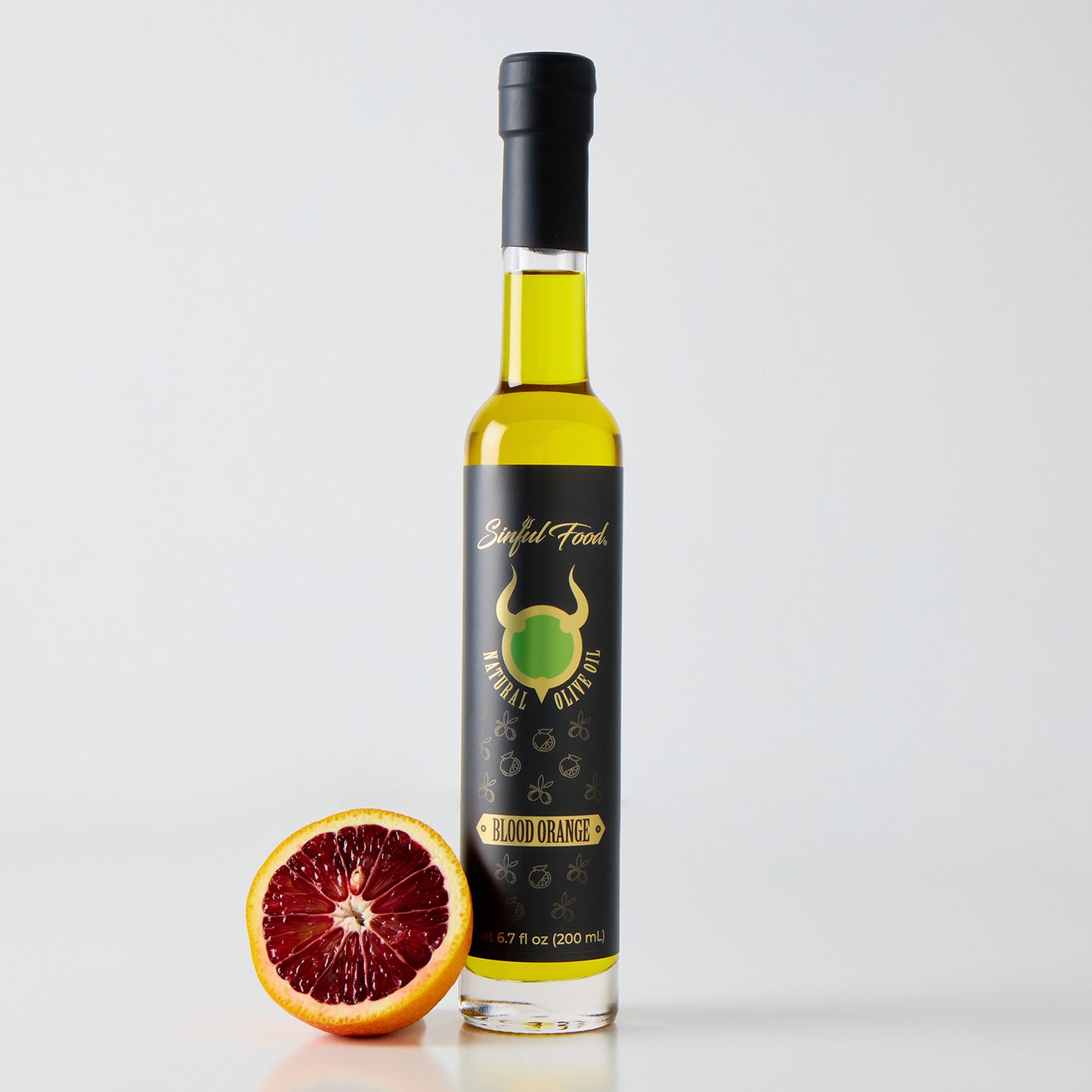 A bottle of Blood Orange Olive Oil.